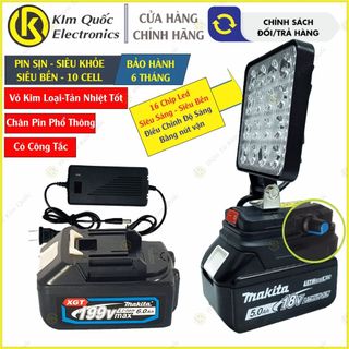 Đèn pin LED Makita Chân Phổ Thông, Điều Chỉnh Độ Sáng Bằng Núm Vặn, Đèn Pha LED Dùng Pin Makita 14.4-21V Bản mới 2024