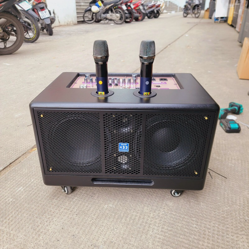 THÀNH PHẨM VÀ VỎ LOA KÉO 2 BASS 20 2 TREBLE DÙNG MẠCH 19x38 SƠN ĐEN LƯỚI SẮT SIÊU KHỦNG