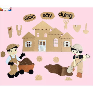 Góc xây dựng chất stem trang trí mầm non cho bé