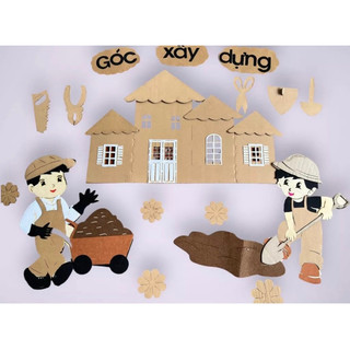 Góc xây dựng chất stem trang trí mầm non cho bé