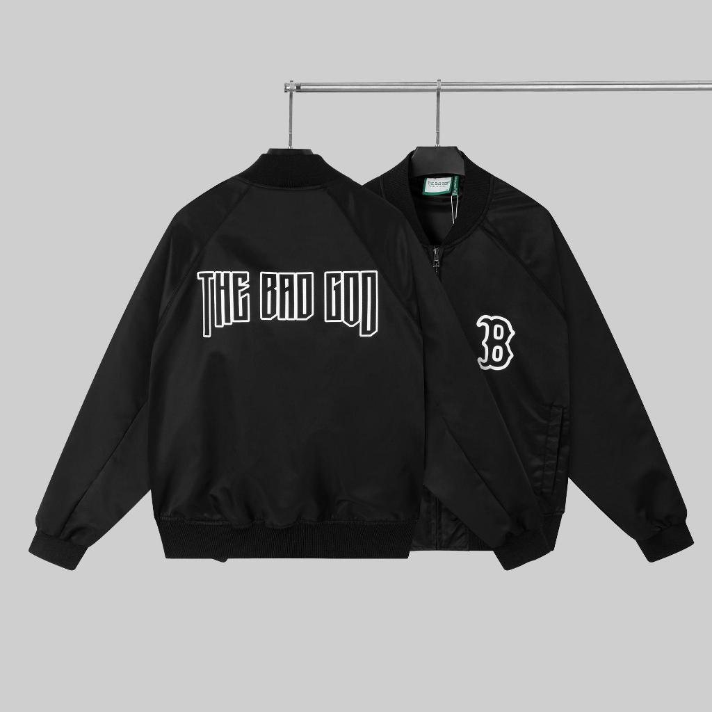 Áo khoác gió bomber varsity jacket form boxy The Bad God Basic Gray