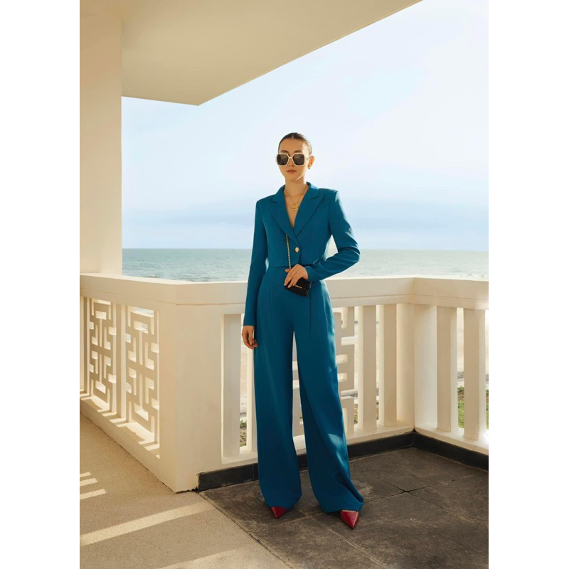 REINA - Set Blazer xanh cobalt