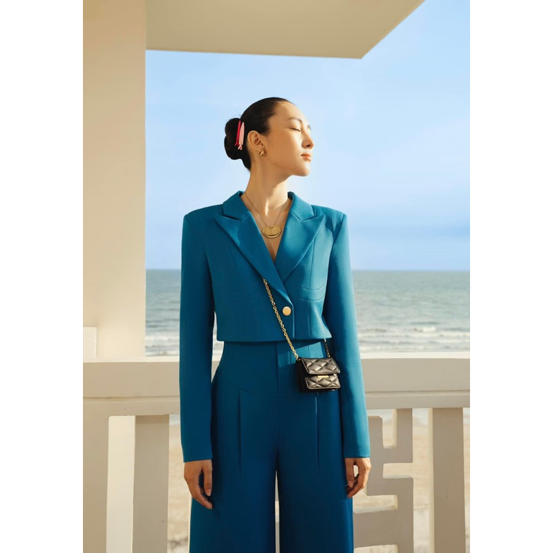 REINA - Set Blazer xanh cobalt