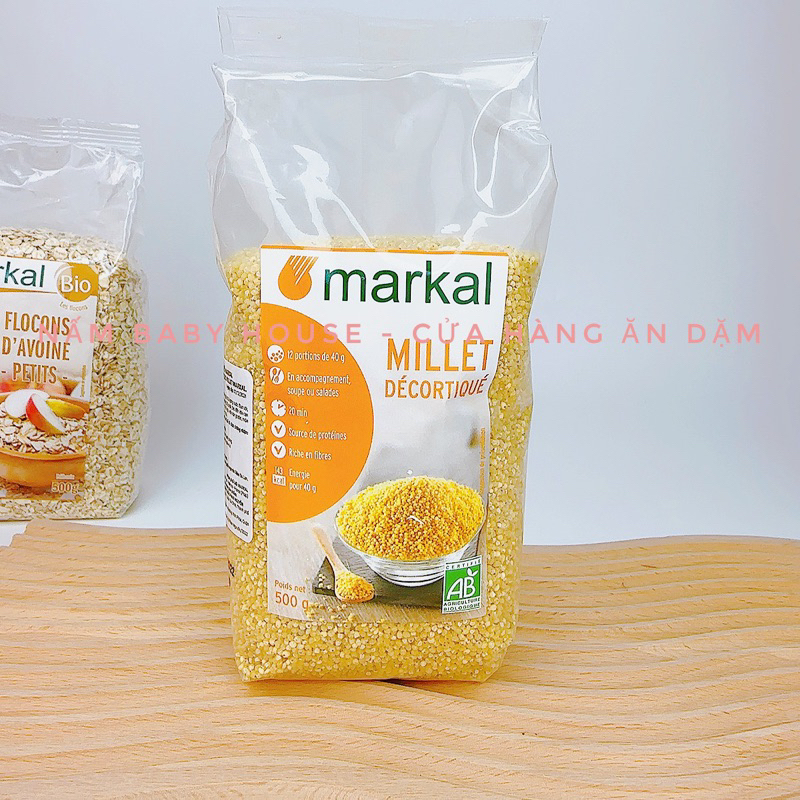 Date 12/24 Hạt kê hữu cơ Markal cho bé ăn dặm từ 6 tháng: hạt nấu cháo dinh dưỡng