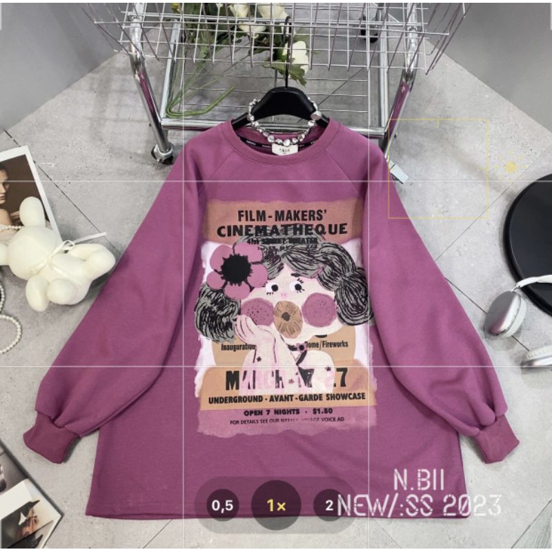 Áo nỉ hình e bé má hồng mới