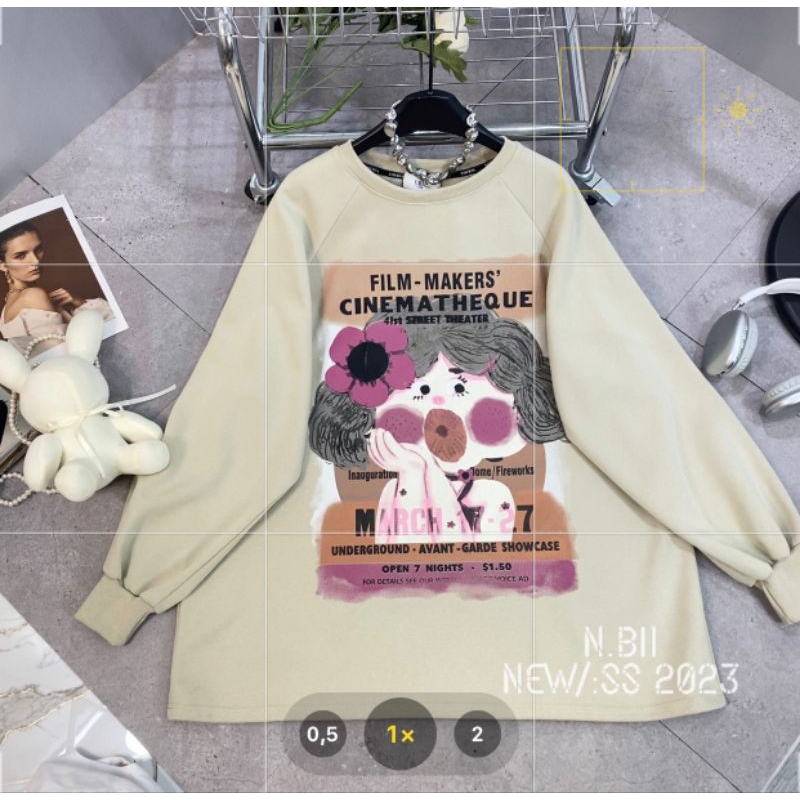 Áo nỉ hình e bé má hồng mới