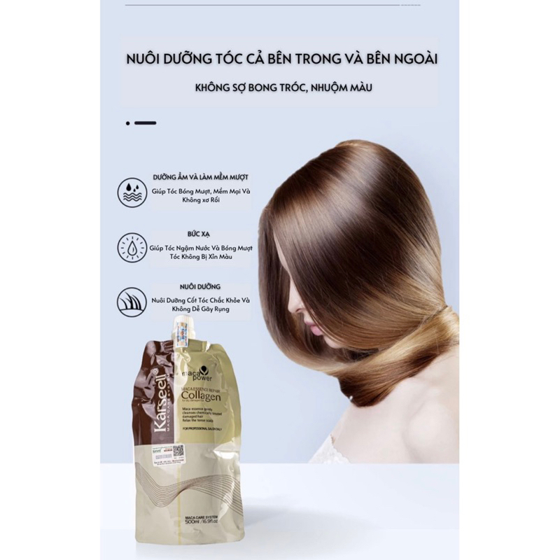 [ SỈ ] Kem ủ tóc Karseell Maca Power Collagen 500ml phục hồi hư tổn Hấp ủ tóc thẳng mượt bổ xung collagen LOẠI 1 CÓ TEM