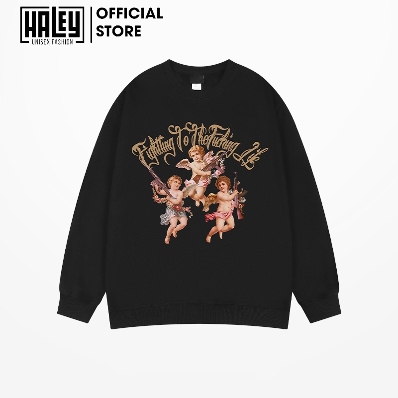 Áo Sweater Unisex HALEY HD453 Nam Nữ Dài Tay Form Rộng Phong Cách Cá Tính Chất Vải Nỉ Bông Nỉ Lông Cáo Mềm Mịn