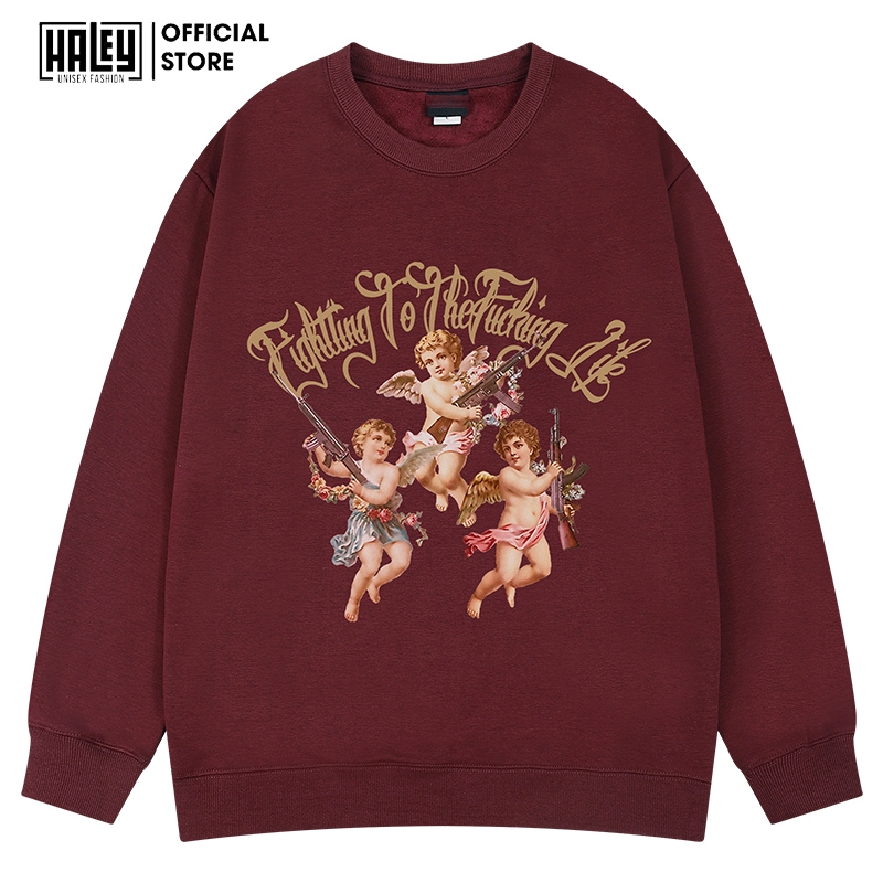 Áo Sweater Unisex HALEY HD453 Nam Nữ Dài Tay Form Rộng Phong Cách Cá Tính Chất Vải Nỉ Bông Nỉ Lông Cáo Mềm Mịn