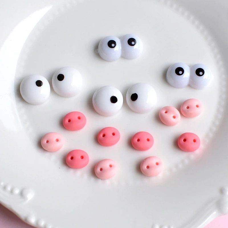 Mũi heo mũi vịt con mắt dán handmade bằng nhựa cute