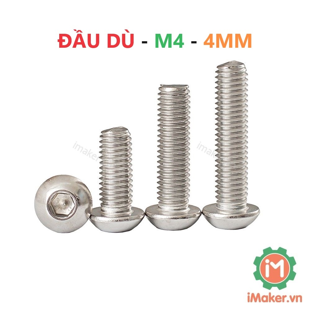 Ốc Lục Giác Đầu Dù M4 4mm Inox Lắp Robot Và Các Chi Tiết Máy