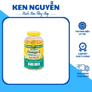 Spring Valley Omega 3 2000mg - Viên Uống Dầu Cá Vị Chanh Bổ Sung Omega Giúp Sáng Mắt Đẹp Da 180v và 120v