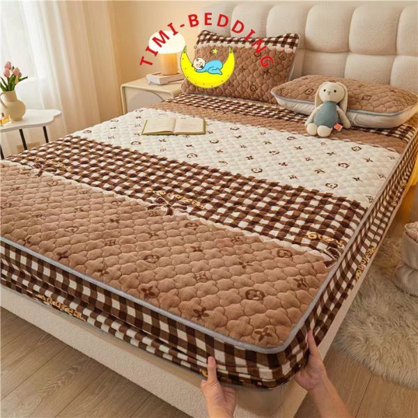 Ga gối nỉ trần họa tiết dày dặn, nhập khẩu cao cấp mềm mại đủ kích thước 2024 - Timibedding