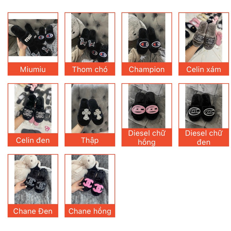 Dép lông chữ vải