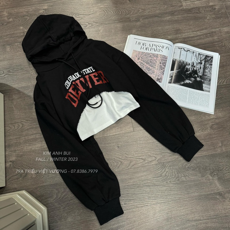 Áo Nỉ Mũ Chữ Denver Kim Anh Bùi