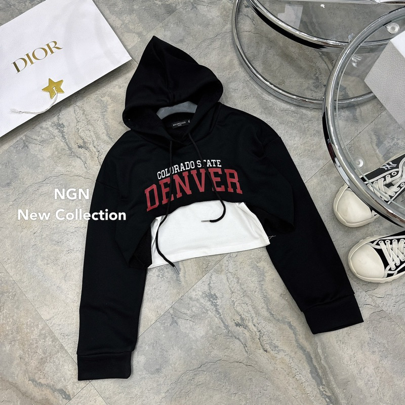 Áo Nỉ Mũ Chữ Denver Kim Anh Bùi