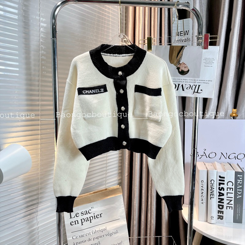 ÁO LEN CHANEL CROTOP ( Ảnh thật )