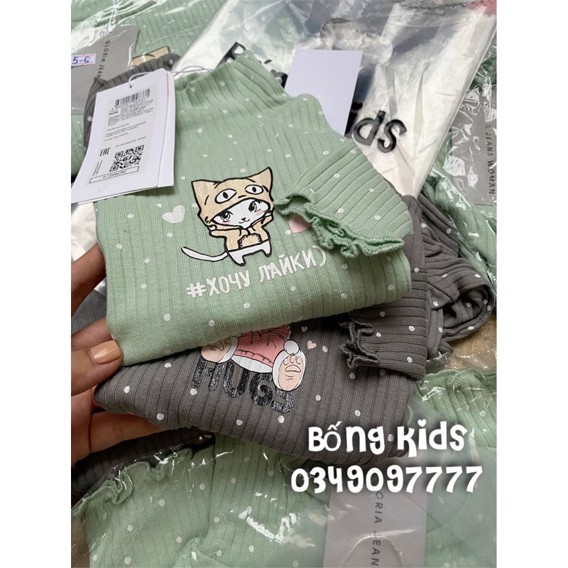 Áo Cổ Lọ Bé Gái Gân Viền Sóng GÊ