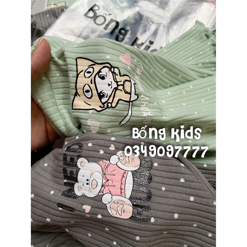 Áo Cổ Lọ Bé Gái Gân Viền Sóng GÊ