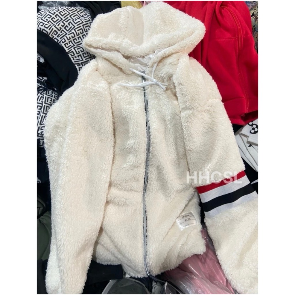 Áo Khoác Lông Thome - Áo Khoác Lông Cừu Có Mũ Cao Cấp - Mẫu Áo Lông Hot Nhất 2023 Phong Cách Boy Phố