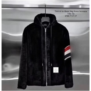 Áo Khoác Lông Thome - Áo Khoác Lông Cừu Có Mũ Cao Cấp - Mẫu Áo Lông Hot Nhất 2023 Phong Cách Boy Phố