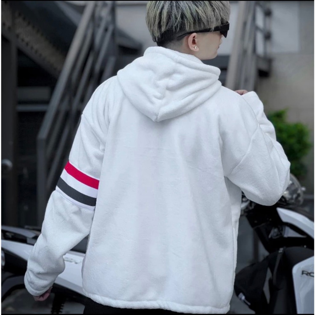 Áo Khoác Lông Thome - Áo Khoác Lông Cừu Có Mũ Cao Cấp - Mẫu Áo Lông Hot Nhất 2023 Phong Cách Boy Phố