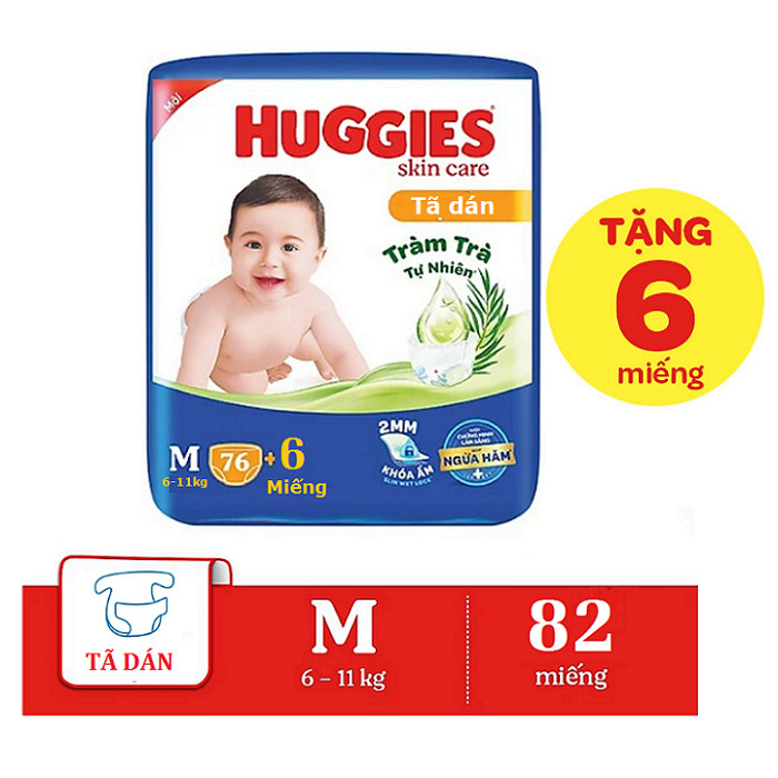 Bỉm/Tã Dán Huggies NB70. S88. S54, M76, L68