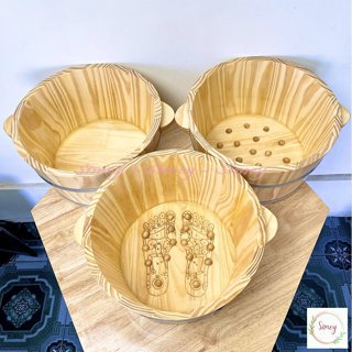  Chậu Gỗ Ngâm Chân Chậu Ngâm Chân Có Hạt Massage Bằng Gỗ Thông Cao Cấp 