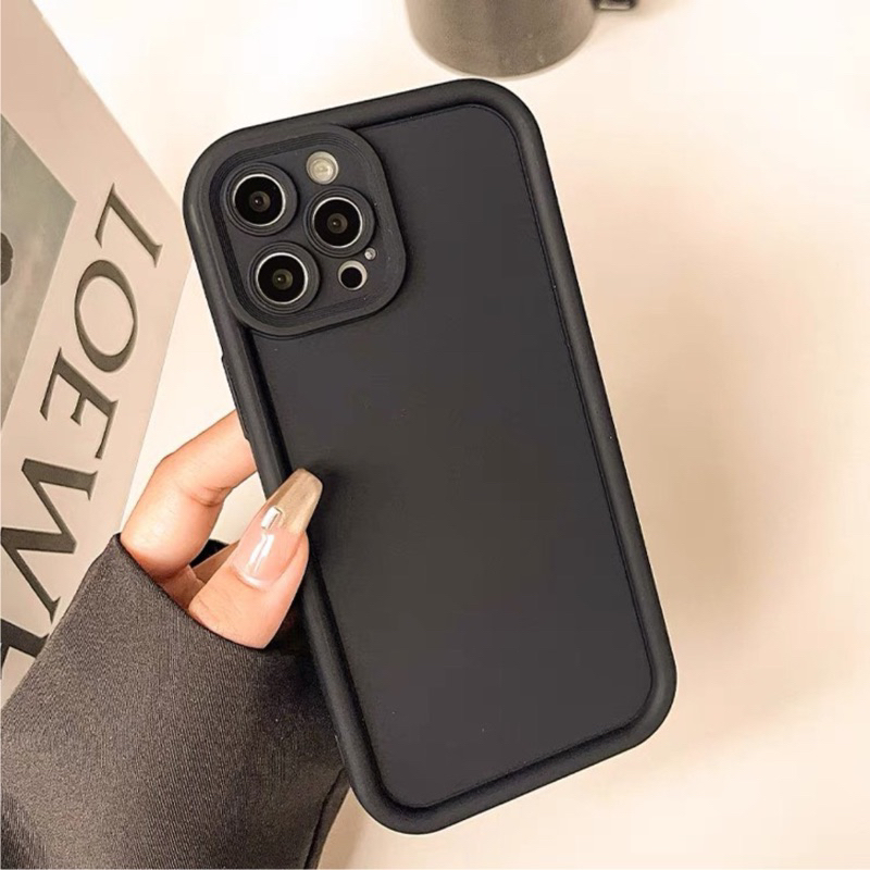 Ốp Lưng Ip TPU viền thang basic 3 tone màu trắng - đen - nâu dành cho ip - TENCASESHOP