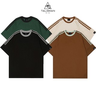  Áo Thun Phối 3 Sọc TalismanVN Áo Thun Sọc Trơn Áo Phối Sọc Vai Áo Phông Basic Nam Nữ Fullsize 