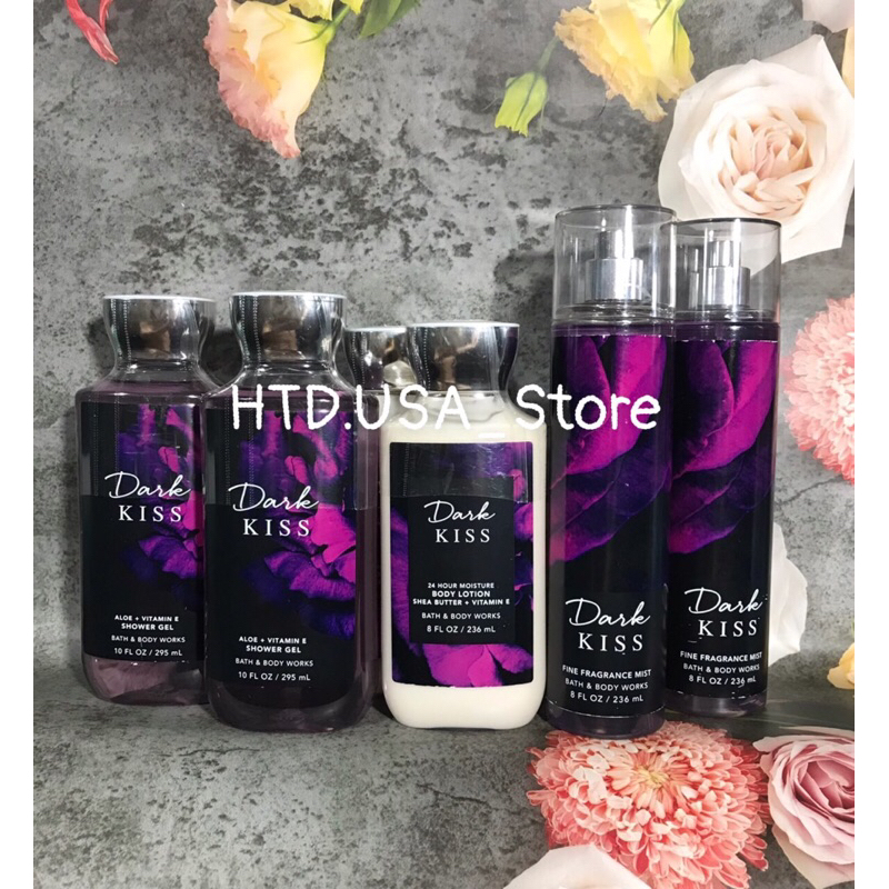 Gel Tắm - Dưỡng Thể - Xịt Thơm Toàn Thân Dark Kiss, Bath & Body Works Nội Địa Mỹ