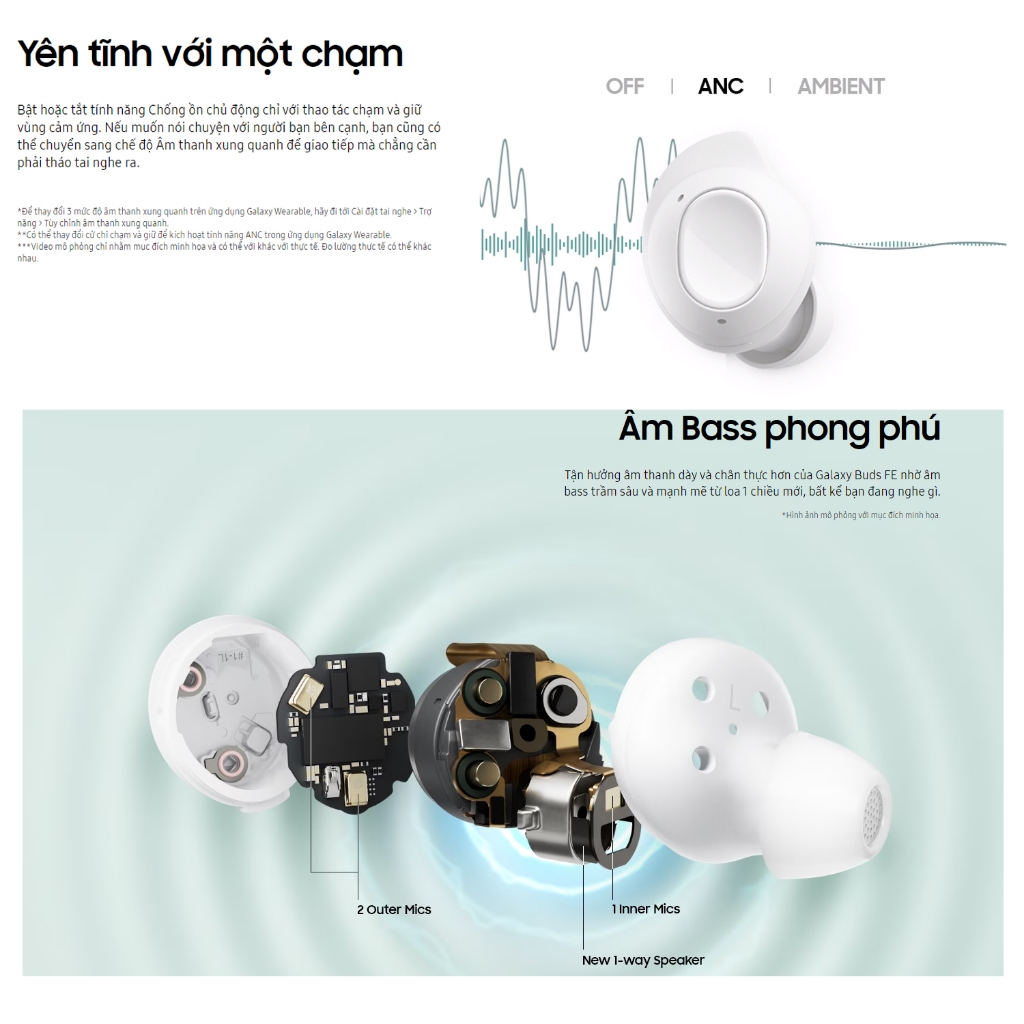 Tai nghe Bluetooth Samsung Galaxy Buds FE - R400 Hàng chính hãng