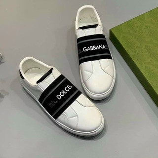 Giày thể thao sneaker d.&g giày trắng vải đen dấu x - giày lười slipon thời trang cao cấp