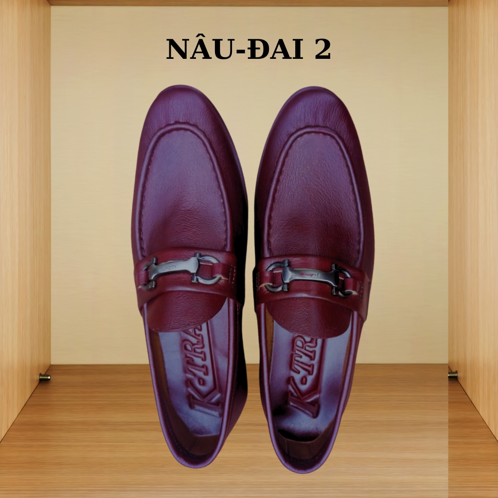 Giày lười da bò nam mã K189,giày da nam cao cấp, hàng thủ công thượng hạng việt nam,chất liệu da bò 3 màu đen,nâu,xanh.