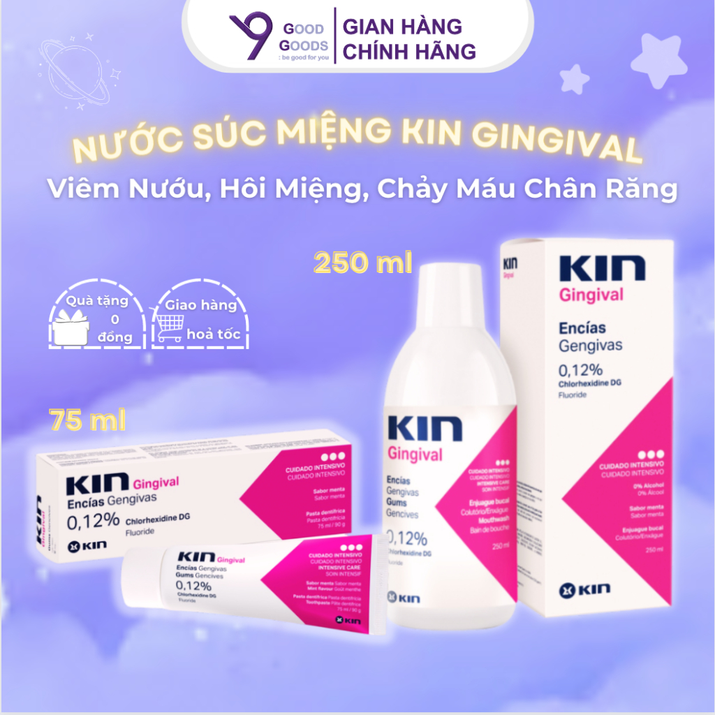 Nước súc miệng KIN 250ml và Kem đánh răng KIN 75ml