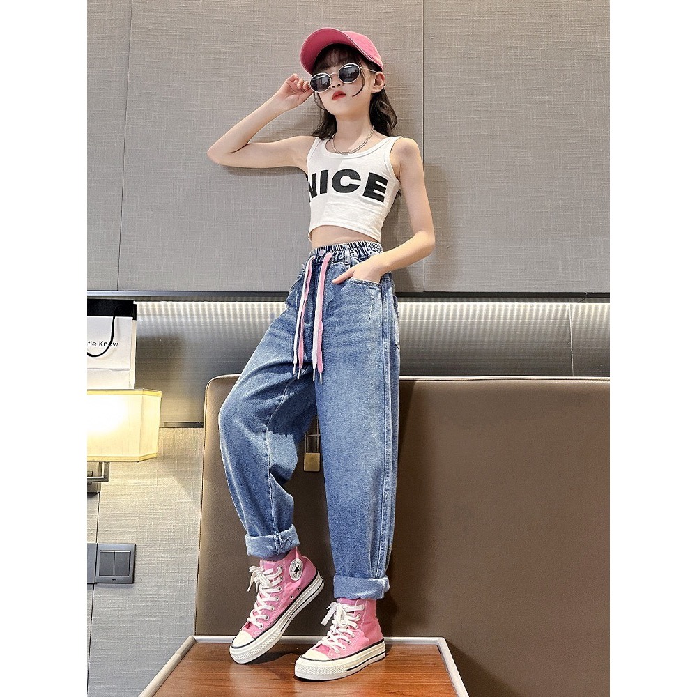 Quần Jeans baggy size đại cho bé gái BBKids A27