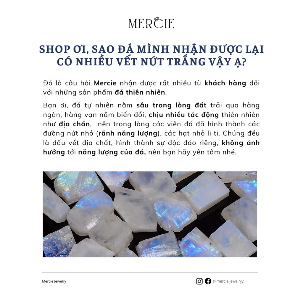 Nhẫn Nữ Bạc 925 Đá Mặt Trăng Đơn Giản Moonstone Ring Mercie Jewelry