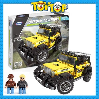 Đồ chơi xe ô tô lắp ráp siêu xe địa hình Offroad dạng xe Jeep Adventure xếp hình oto XINGBAO 03024