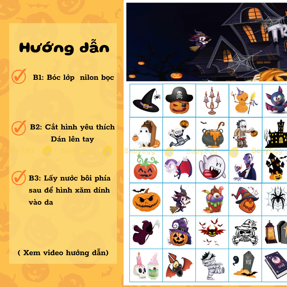 Sticker hình xăm Noel Dạ quang Phát sáng Hoạ tiết Giáng sinh đáng yêu cho bé, HÌNH XĂM chủ đề lễ hội hóa trang