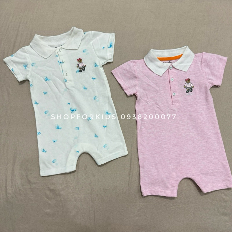 Body đùi romper cổ polo cho bé trai bé gái size 3-12kg
