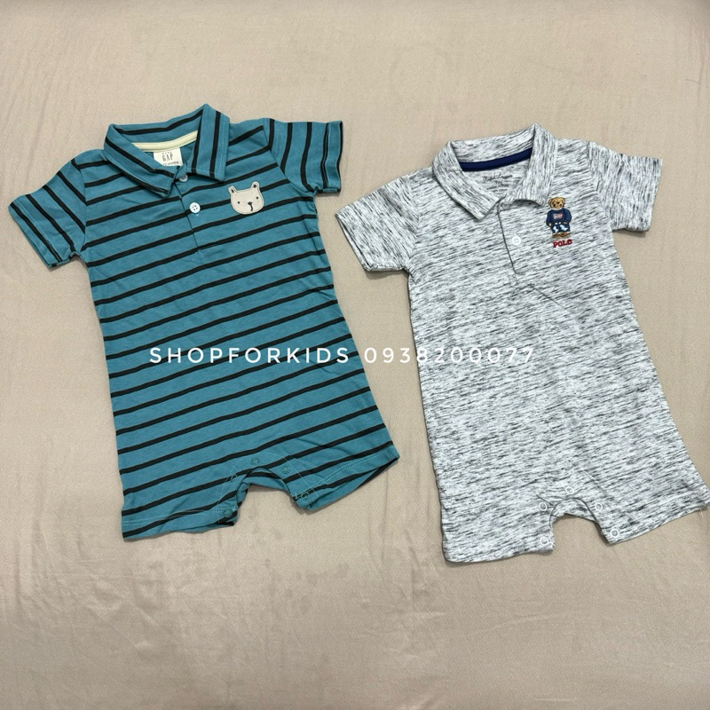 Body đùi romper cổ polo cho bé trai bé gái size 3-12kg