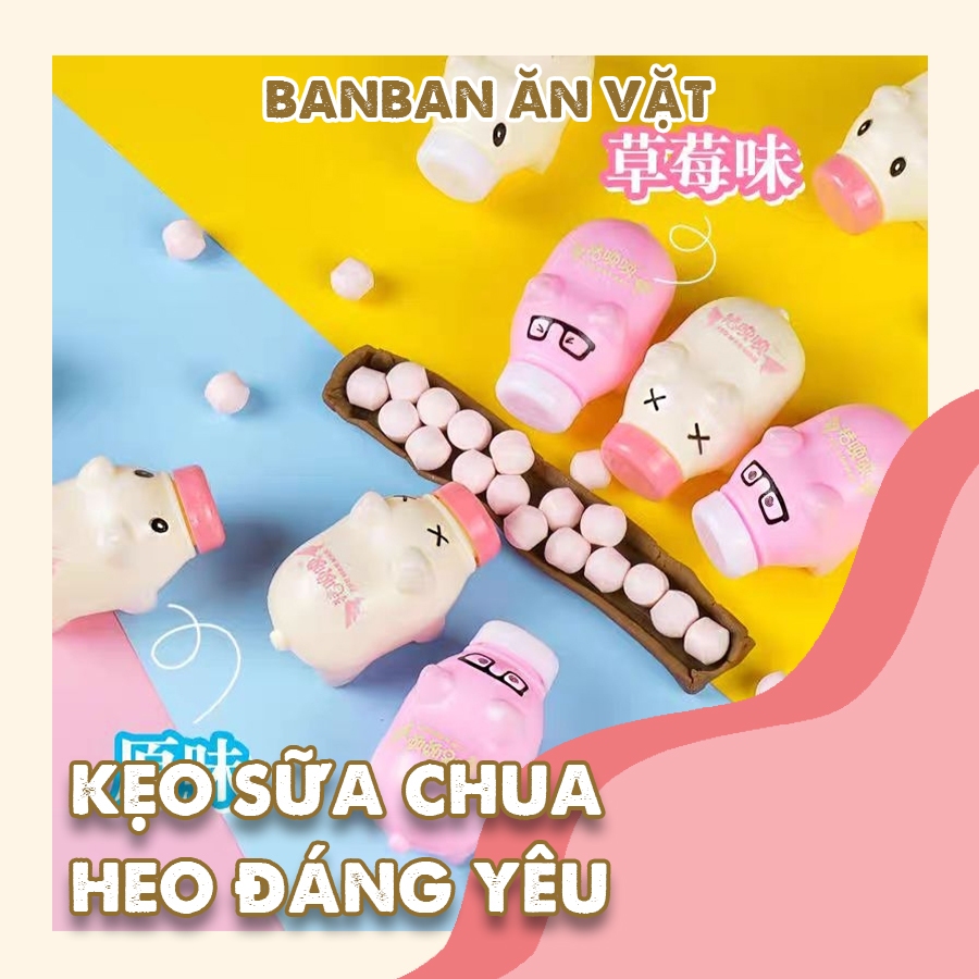 Hộp kẹo yogurt  - Kẹo viên nén sữa chua hình lợn dễ thương