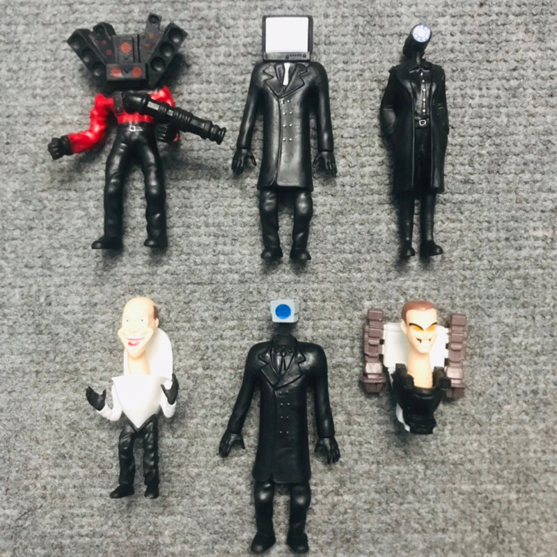 Bộ 6 mô hình nhân vật Quỷ Nhà Vệ Sinh Skibidi Toilet, TV Man, Speaker Man, Camera Man thế hệ 6