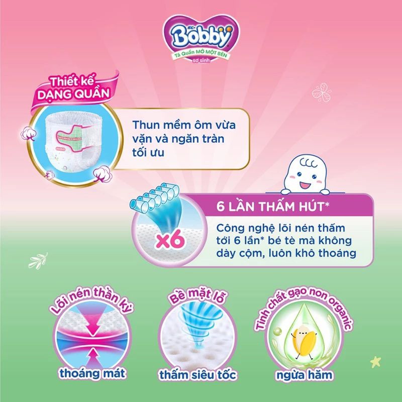 BỈM QUẦN BOBBY  mẫu thế hệ mới dán 1 bên hông