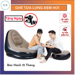 Ghế hơi tựa lưng đa năng, Sofa Hơi, Đệm hơi tựa lưng Hàn Quốc bọc nhung siêu mềm mịn, Ghế Hơi Tựa Lưng Thư Giãn Cao Cấp