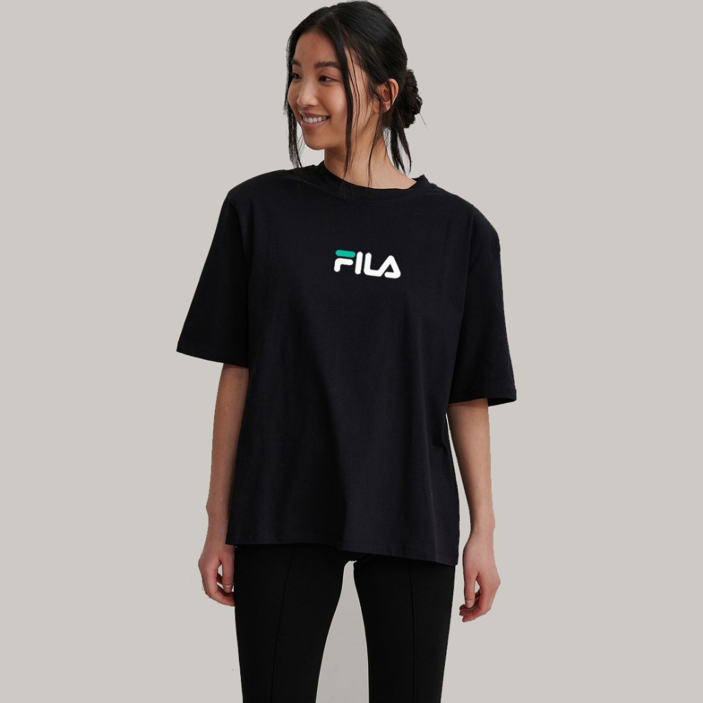 Áo Thun Oversize Tay Lỡ 250 gsm Fila Biella Italia, Áo Thun FILA Nam Nữ Unisex- ROYAL T&T