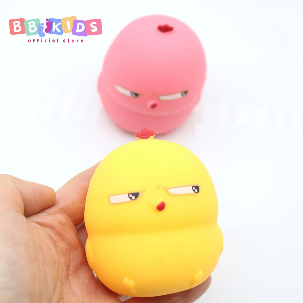 Đồ Chơi Đàn Hồi Bóp Giảm Căng Thẳng Xả Stress BBKIDS, Squishy Gà Con Biểu Cảm Dễ Thương. Con Gà Ương Bướng CUTE