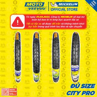 [MTVV] Vỏ lốp xe máy MICHELIN City Pro xài ruột 50 60 70 80 90 100 17 TT<END>
