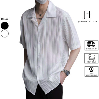 Áo Sơ Mi Nam Nữ JAMINE HOUSE Lụa Xốp Form Rộng Tay Lỡ Thiết Kế CỔ VEST Unisex