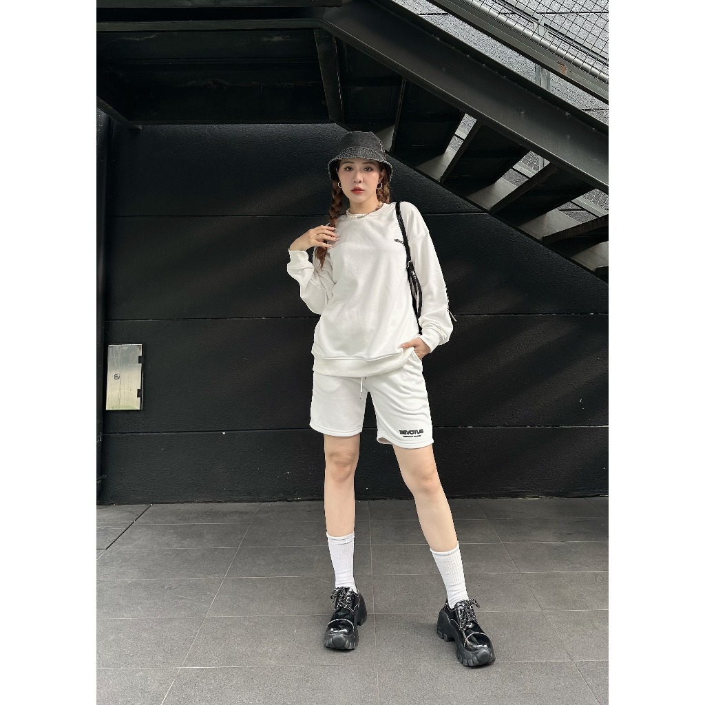 Quần short Nỉ chân cua cotton 350gsm Devotus Local Brand Unisex Signature Q002 in kéo lụa logo